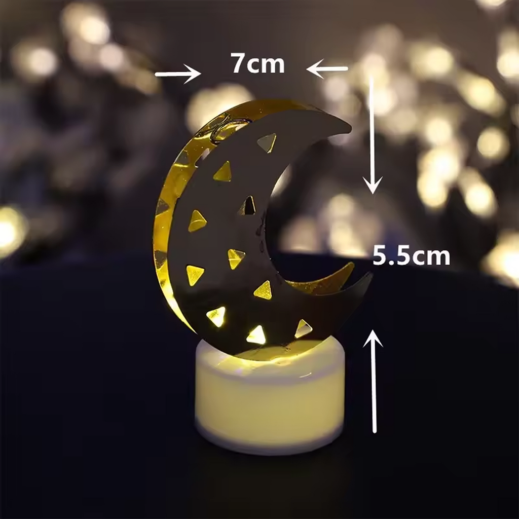 Moon Shaped Flameless LED Candles – Set of 12 with Warm Glow