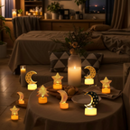 Moon Shaped Flameless LED Candles – Cozy Ambient Glow, Set of 4