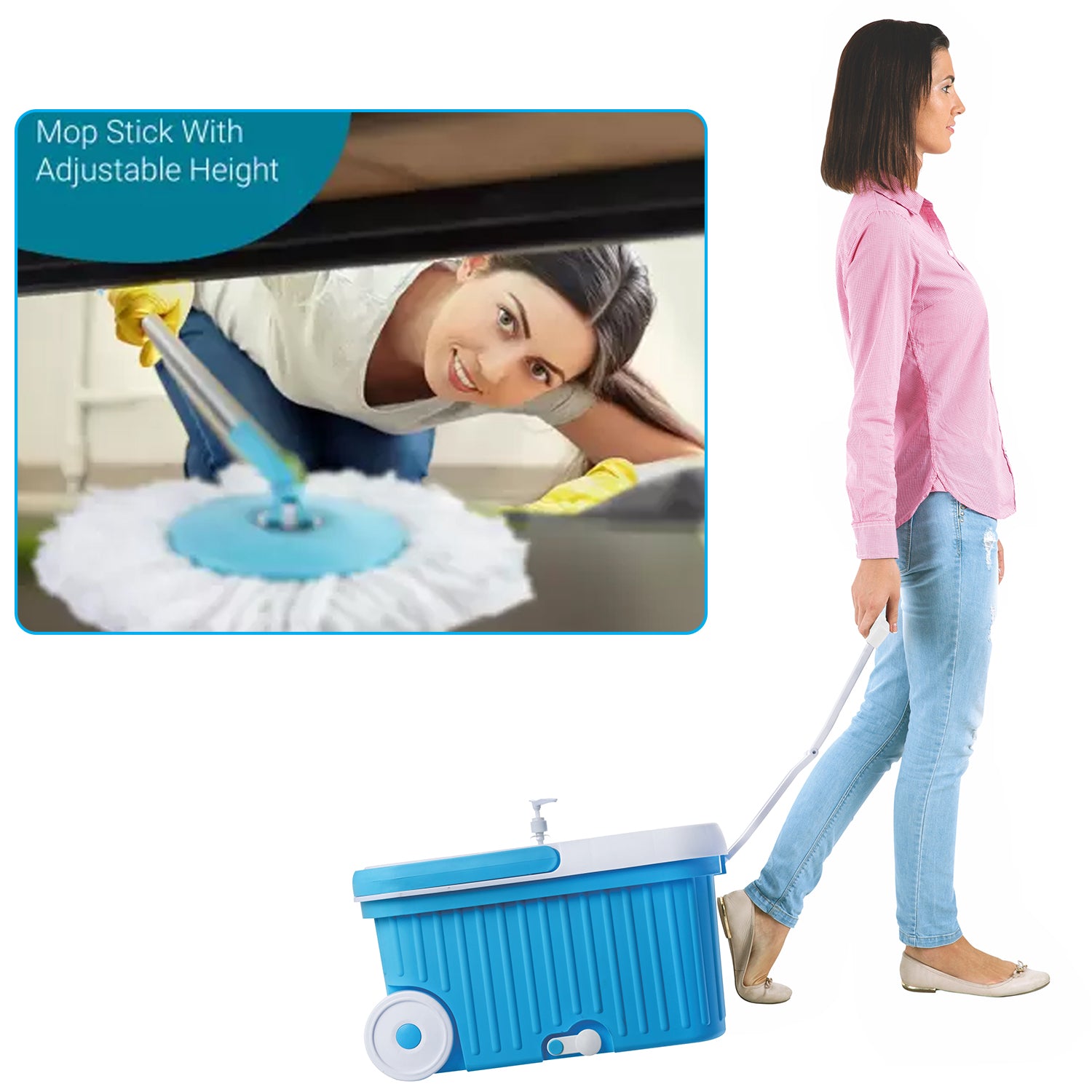 Spin Mop – Bigger Wheels & Auto Fold Handle | Ganesh