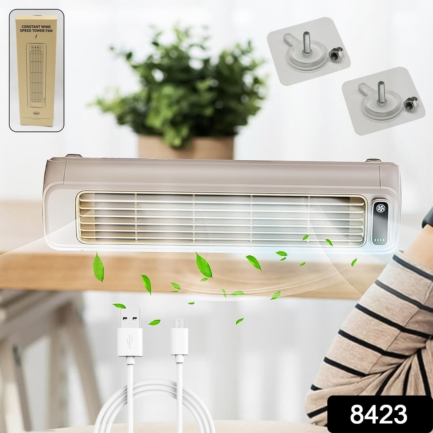 Portable Air Conditioning Cooling Fan – Quiet 3-Speed Rechargeable