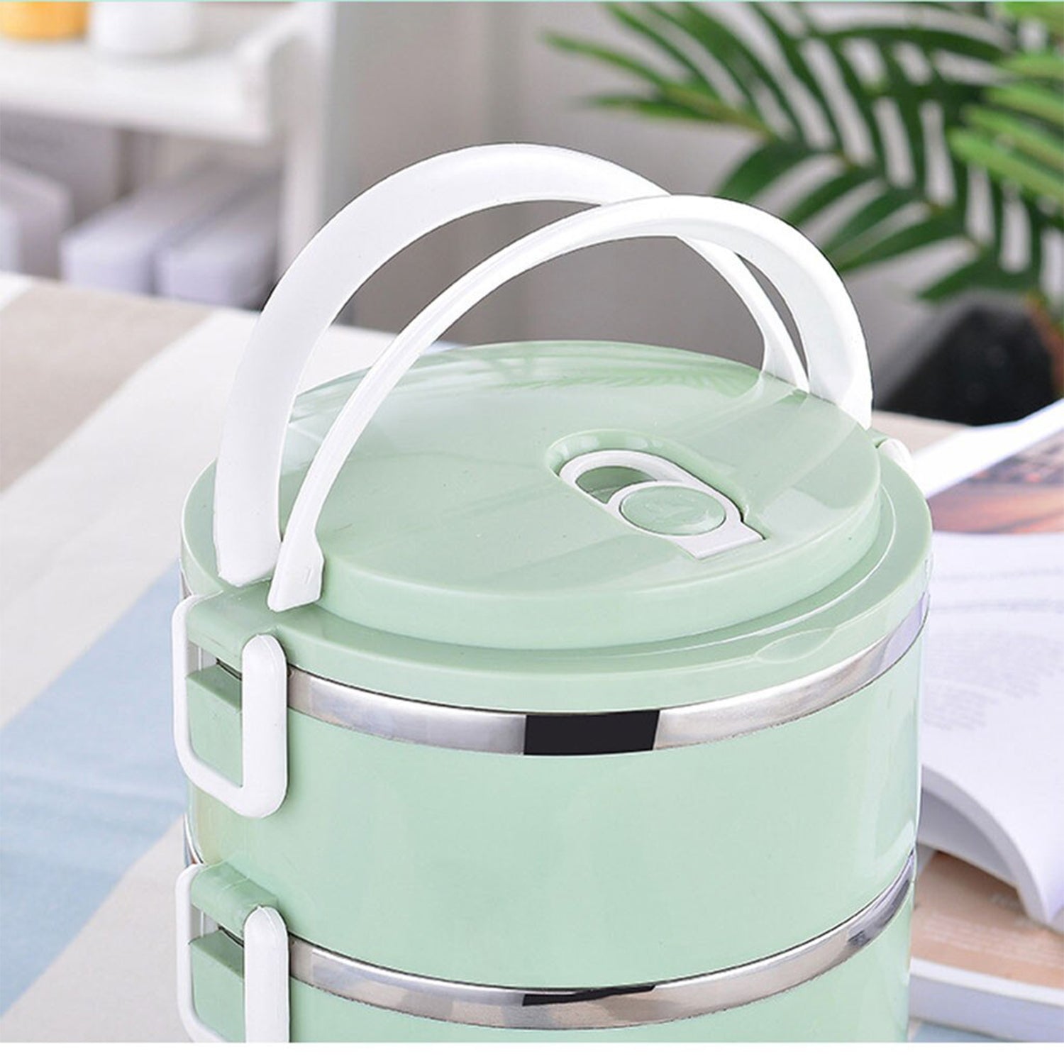 Stainless Steel Lunch Box – 3-Layer Insulated Hot Food Carrier | Lunchie Bunchie