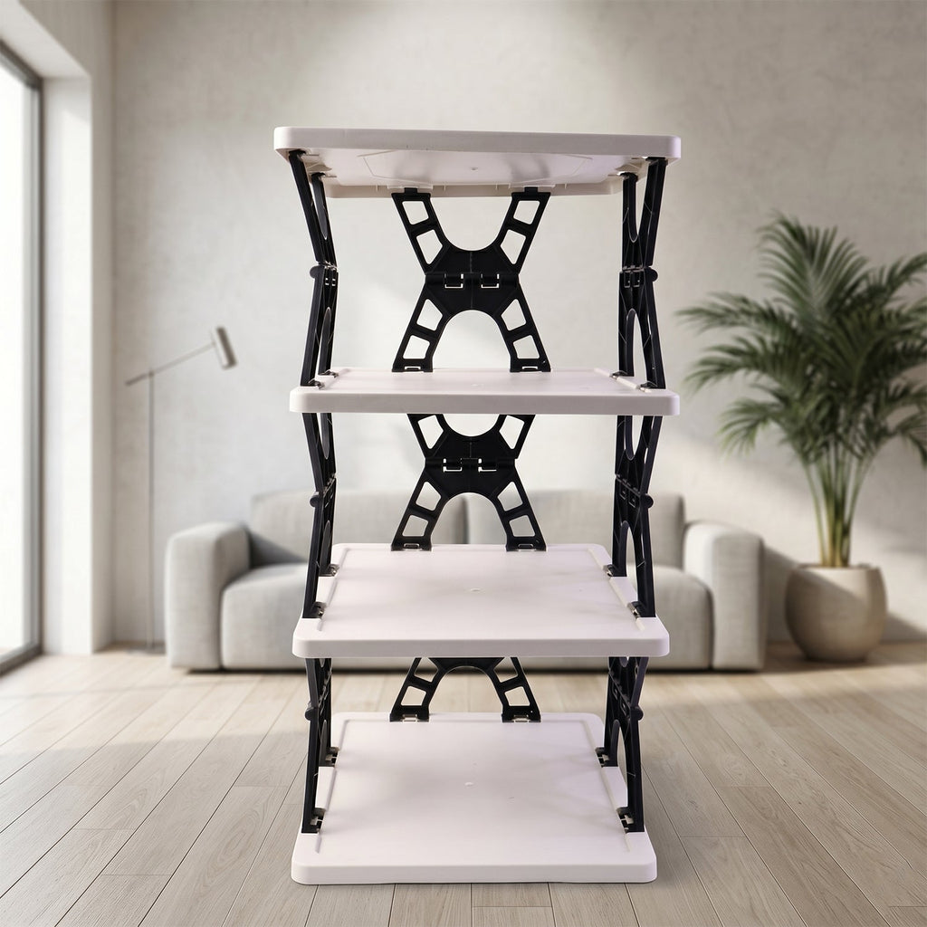 Multipurpose Foldable 4 Layer Storage Rack Ð Space Saving Organizer