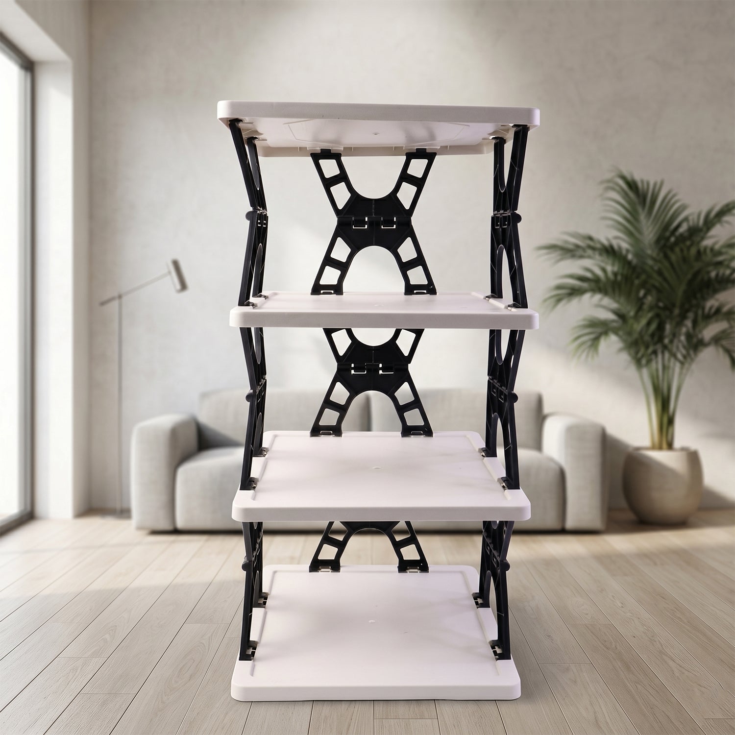 Multipurpose Foldable 4 Layer Storage Rack Ð Space Saving Organizer