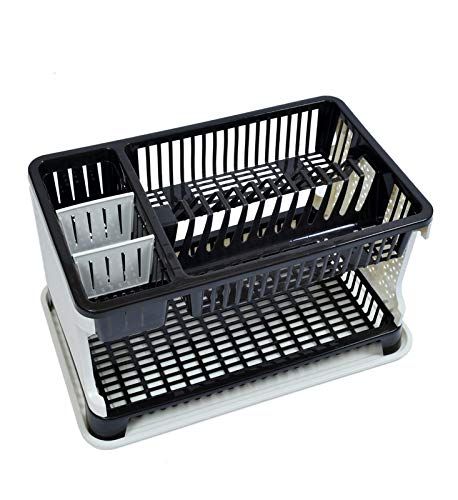 Dish Drying Rack – Water Storing Tray & Utensil Organizer | CookAura