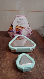 Triangle Stainless Steel Lunch Box Set – Compact Leakproof 2-Piece Tiffin