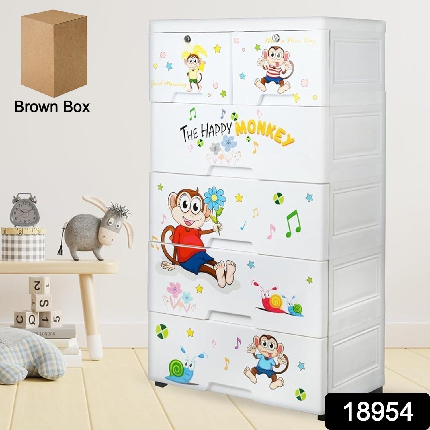 Kids Plastic Chest of 6 Drawers – Multi-Purpose Storage Organizer | Packory