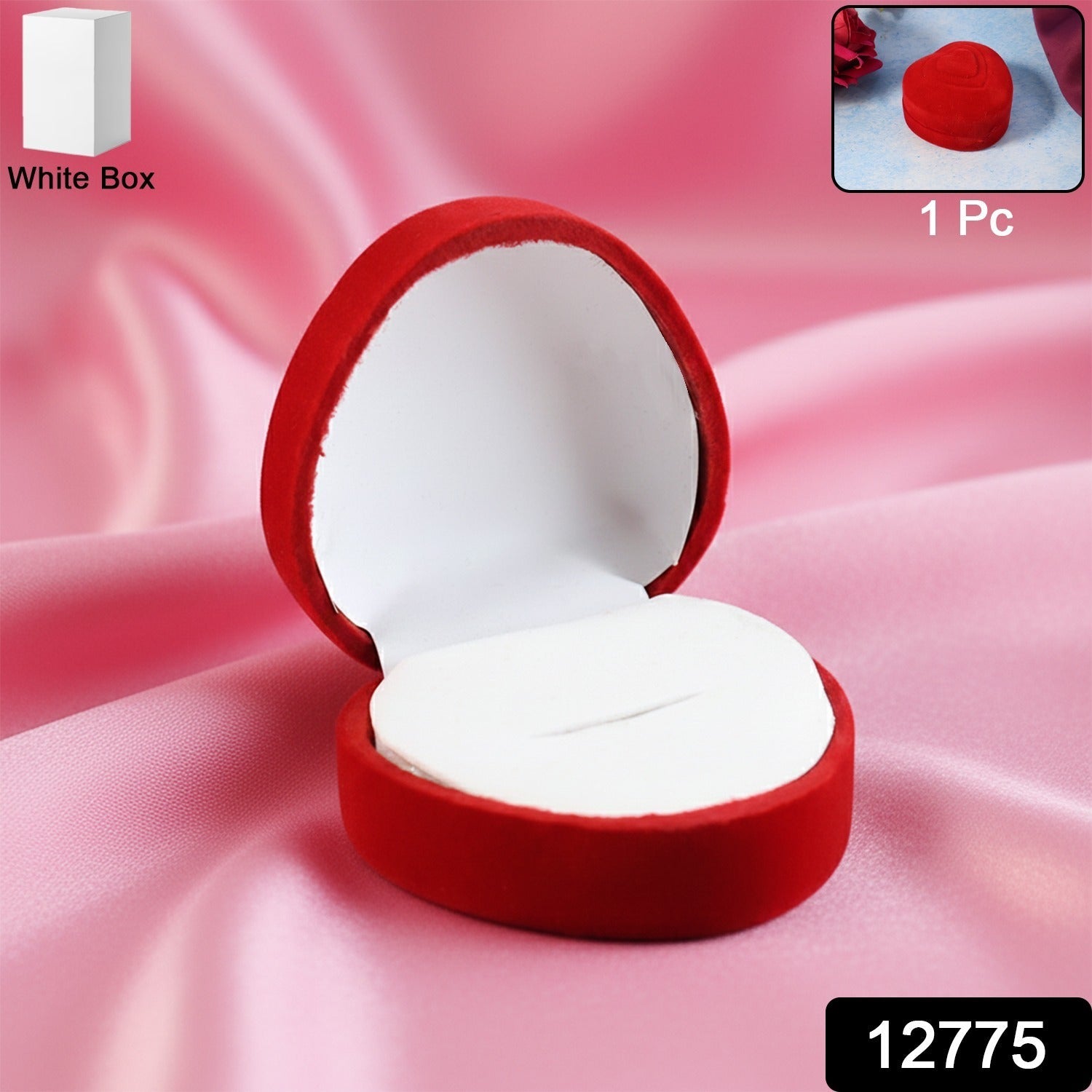 Heart-Shaped Velvet Jewellery Ring Box – Elegant Luxury Gift Case