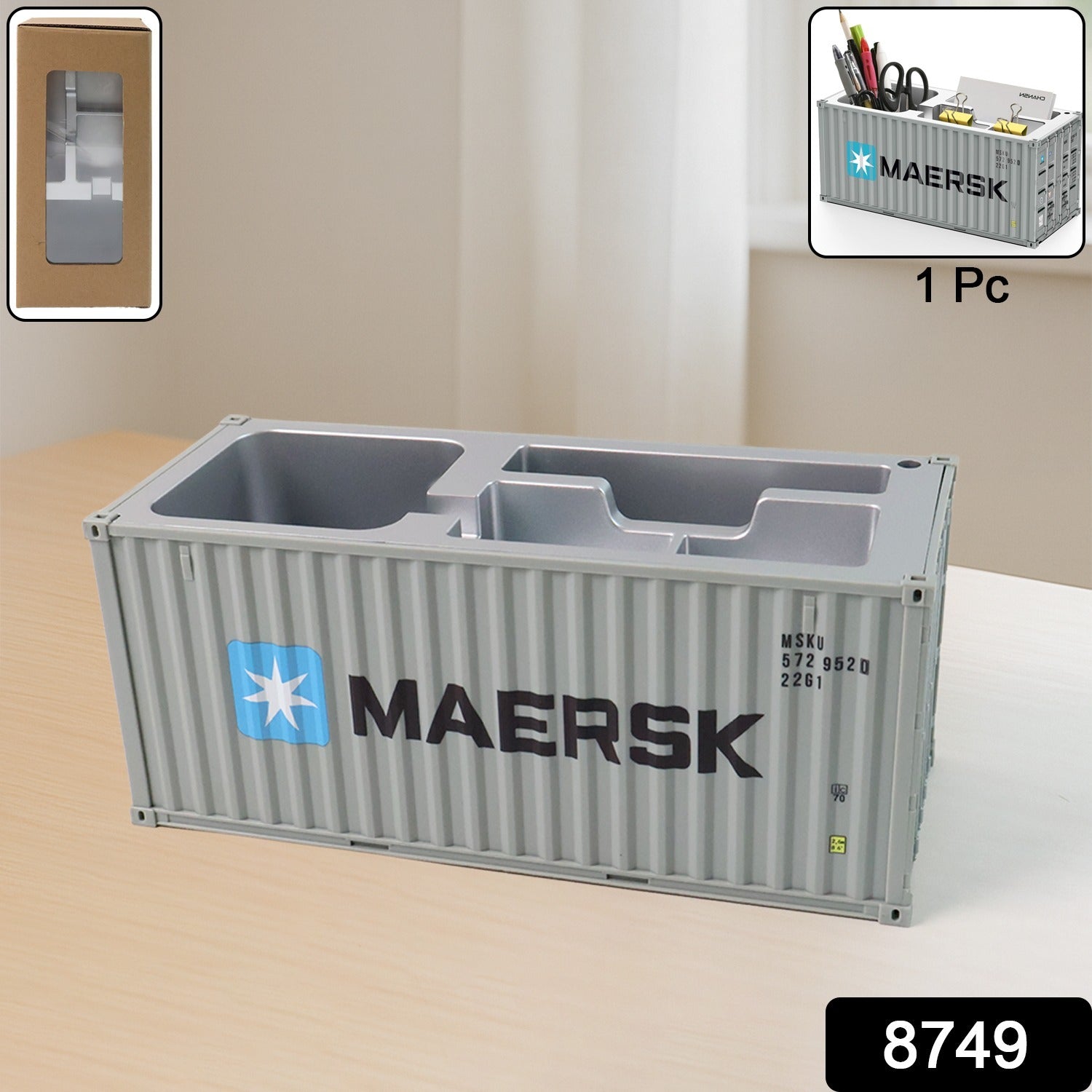 Container-Style Desk Organizer – Durable Multi-Compartment Storage Box