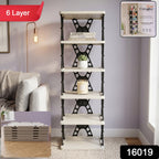 Multipurpose Foldable 6 Layer Storage Rack Ð Space-Saving Home Organizer