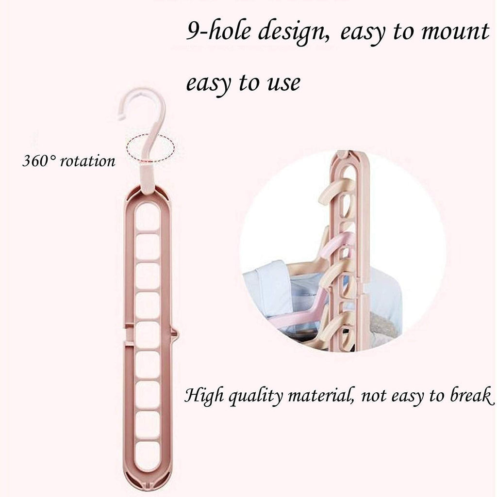 Space-Saving Hangers – 9-Hole Anti-Skid Organiser | Indo Glow