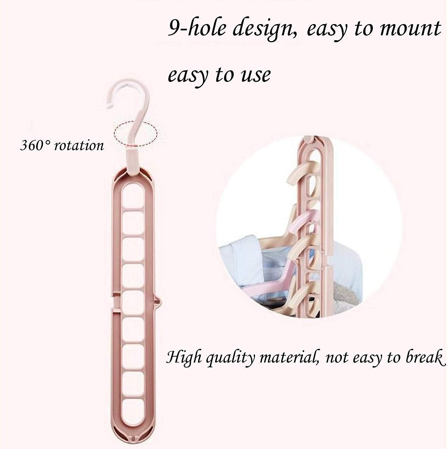 Space-Saving Hangers – 9-Hole Anti-Skid Organiser | Indo Glow