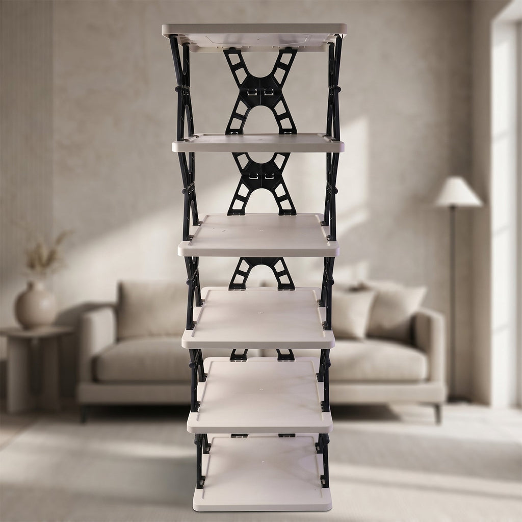 Multipurpose Foldable 6 Layer Storage Rack Ð Space-Saving Home Organizer