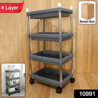 4-Layer Rolling Storage Cart – Durable & Mobile Organizer