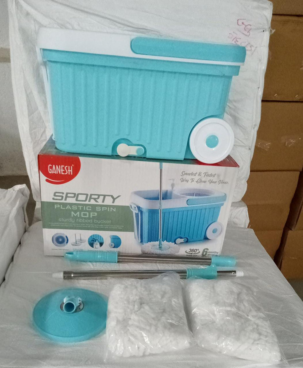 Spin Mop – Bigger Wheels & Auto Fold Handle | Ganesh