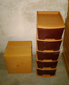 Plastic Modular Drawer – 5-Tier Brown Storage | Organivo