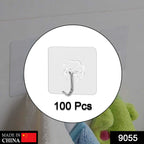 Stainless Steel Adhesive Wall Hooks 100-Pack – Strong & Waterproof | GlimmerHome