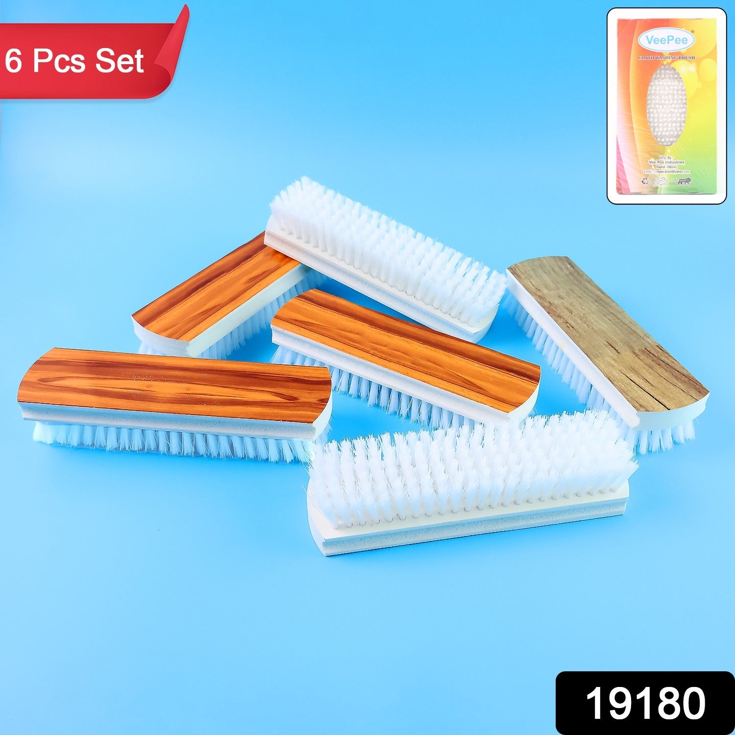 Washing Brush Set – 6-Piece Multi-Color Durable Scrub Brushes
