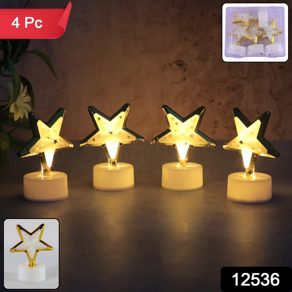Star Shaped Flameless LED Candles – Set of 4 for Home Decor