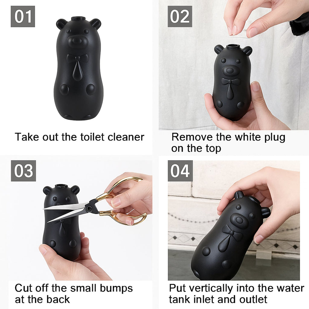 Bear Shaped Toilet Tank Cleaner – Automatic Flush Freshener