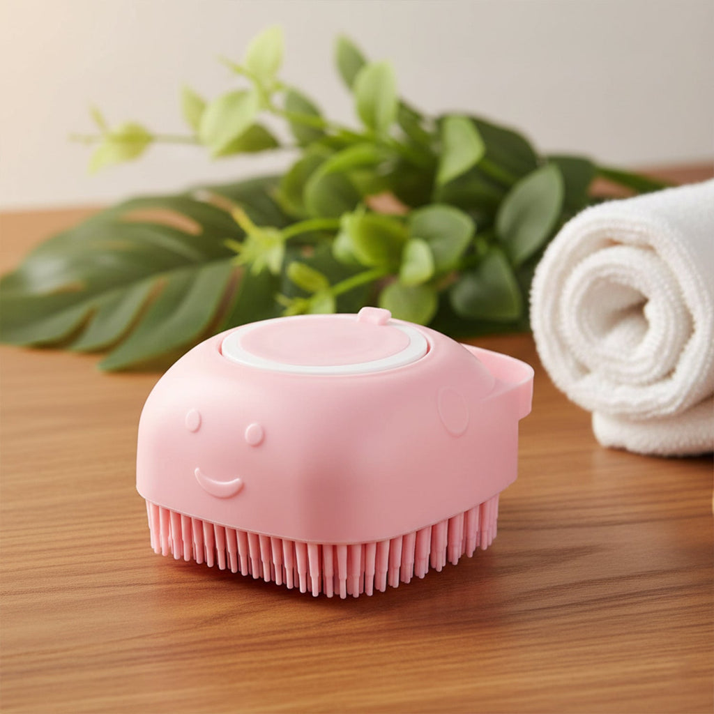 Silicone Massage Bath Body Brush – Built-In Soap Dispenser for Gentle Cleansing
