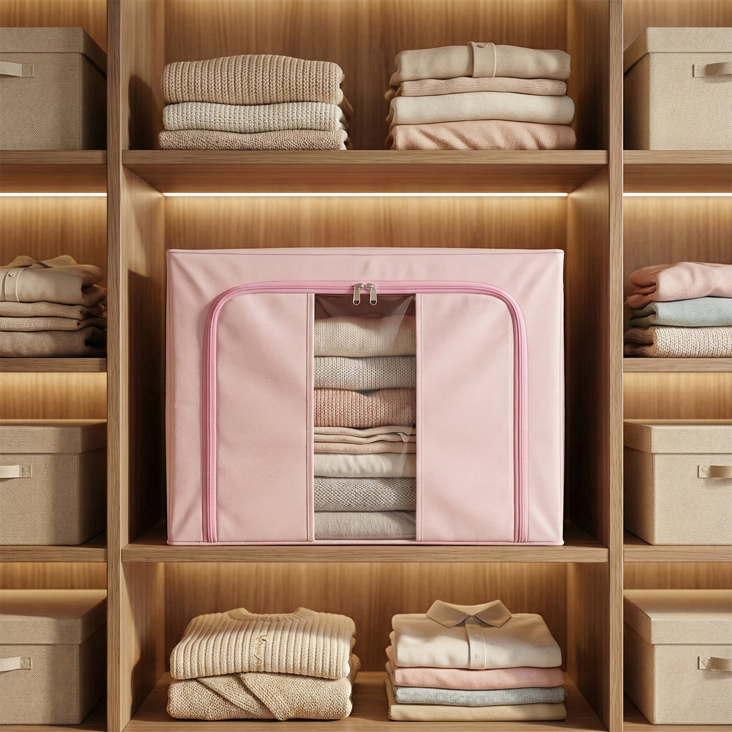 Foldable Fabric Clothes Storage Organizer Box - Space-Saving Design