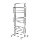 Stainless Steel Clothes Drying Stand – Foldable 3-Layer Rack with Wheels