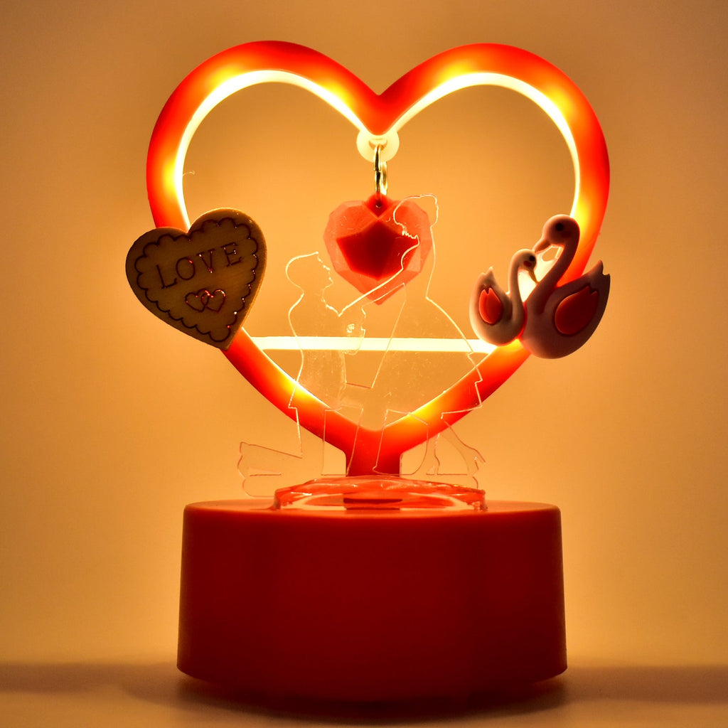 Heart-Shaped Decorative Love Showpiece – Romantic LED Table Décor