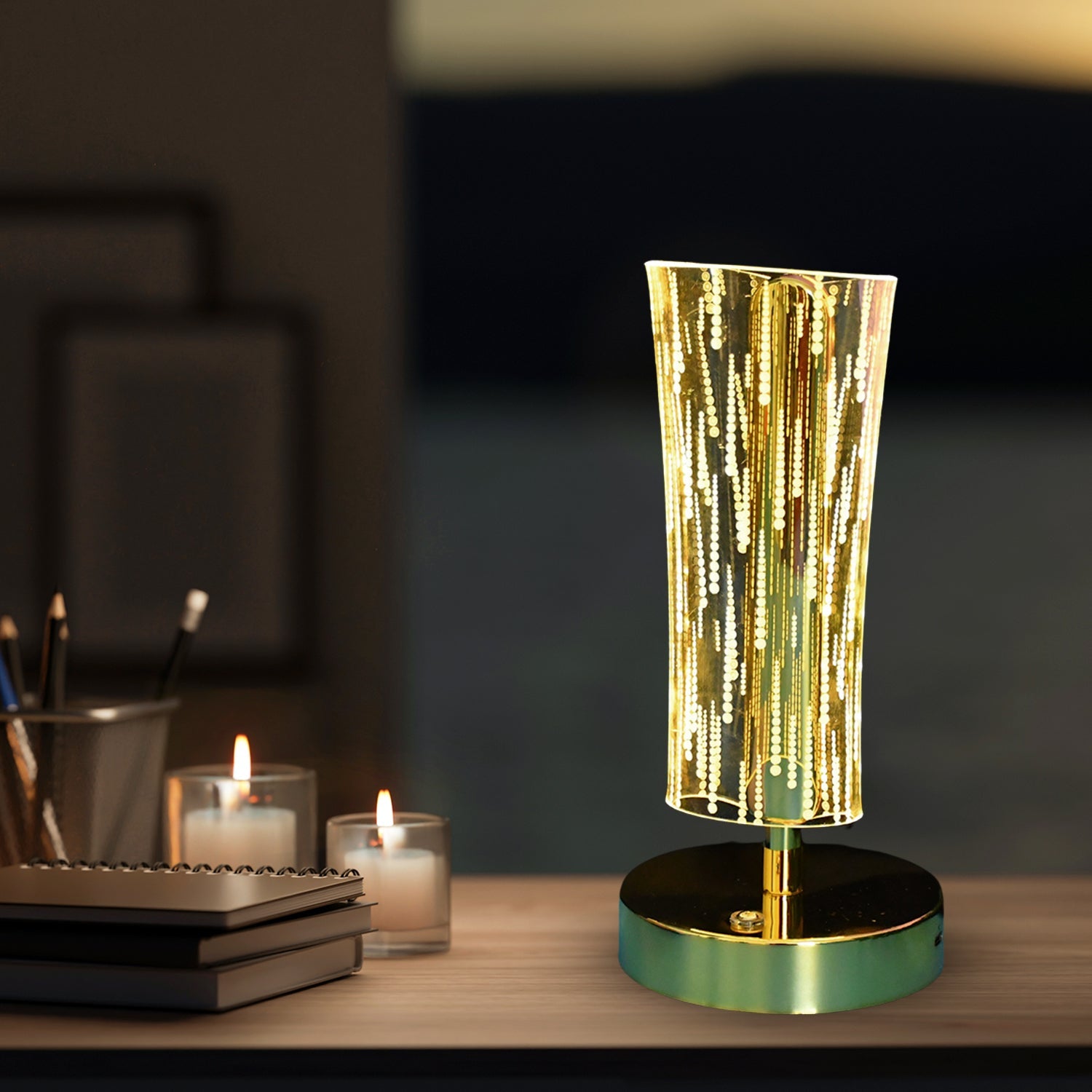 Crystal Table Lamp – Elegant USB Rechargeable LED Glow