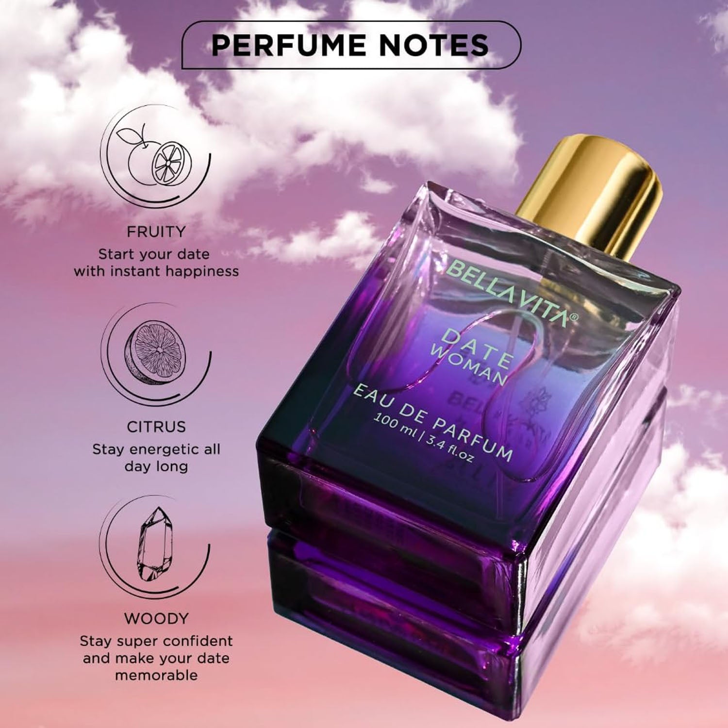 Bellavita Date Woman Perfume – Romantic Floral Fruity Scent for Women
