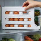 Plastic Egg Storage Organizer Ð Space-saving fridge tray for neat kitchen organization