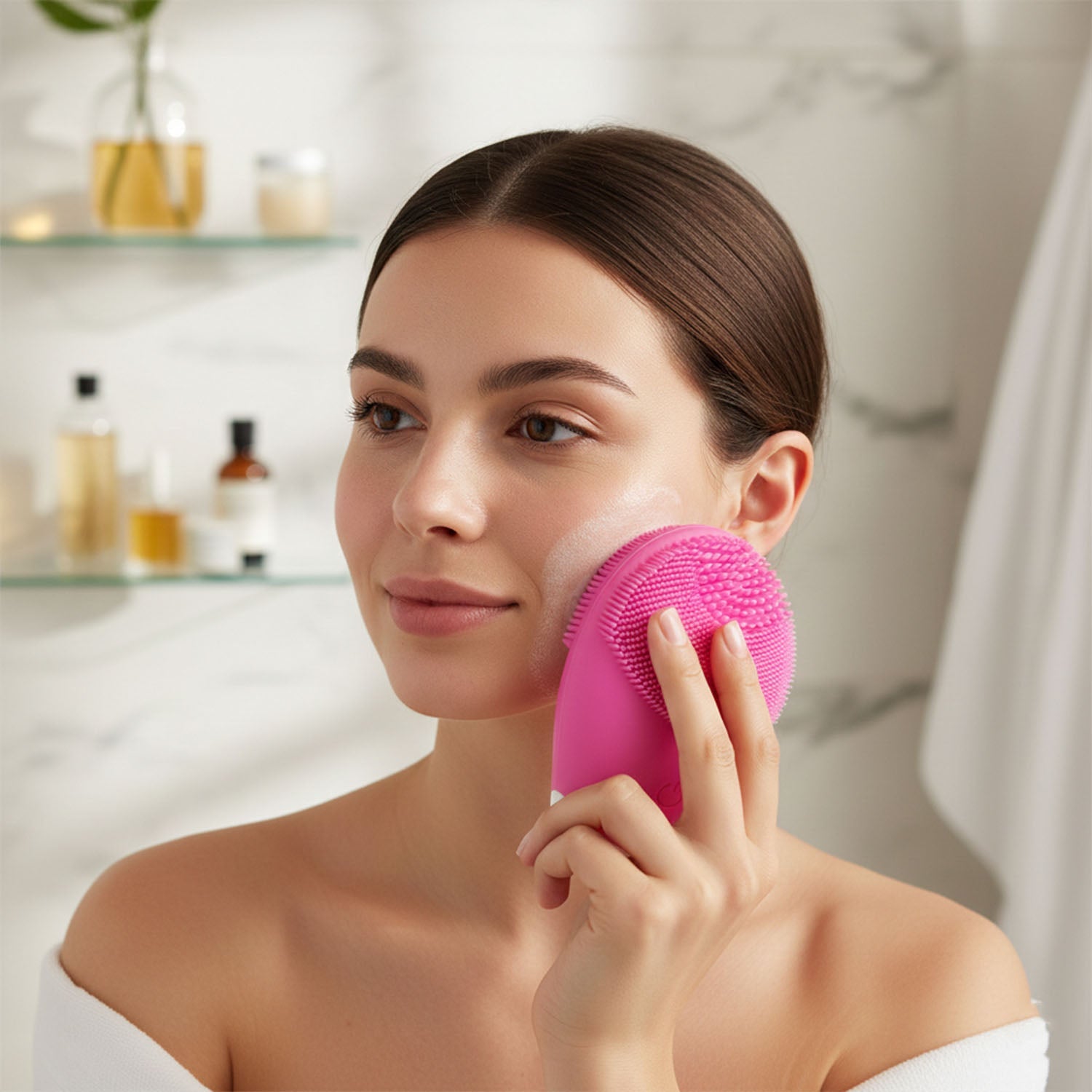 Silicone Electric Facial Cleansing Brush – Deep Pore Clean & Massage
