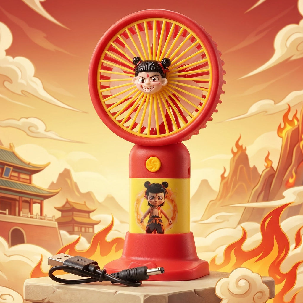 Cute Cartoon Character Mini Fan Ð Portable & Rechargeable for Kids