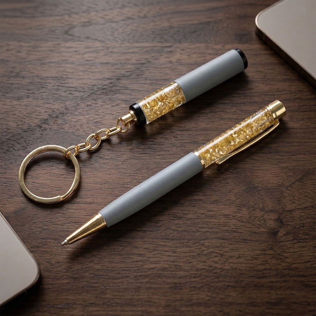Premium 2 In 1 Keychain and Pen – Stylish Office Gift Set