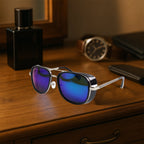 Polarized Aviator Sunglasses – Blue Mirror Lenses with UV Protection