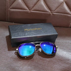 Polarized Aviator Sunglasses – Blue Mirror Lenses with UV Protection
