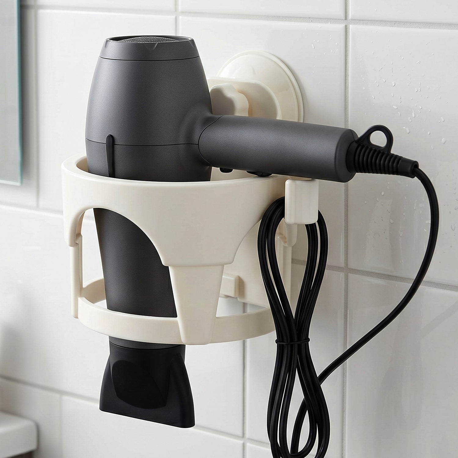 Hair Dryer Holder Ð Easy Bathroom Storage with Suction Cup