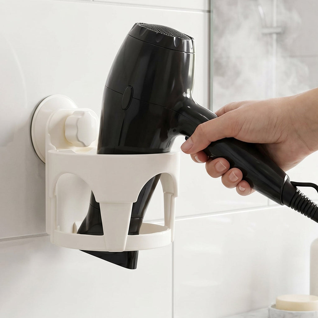 Hair Dryer Holder Ð Easy Bathroom Storage with Suction Cup