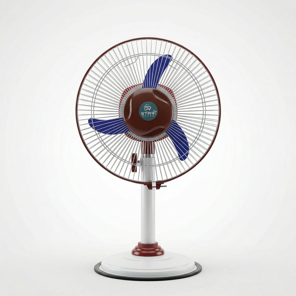 Pedestal Fan – Adjustable Height with LED Light & Rechargeable Power