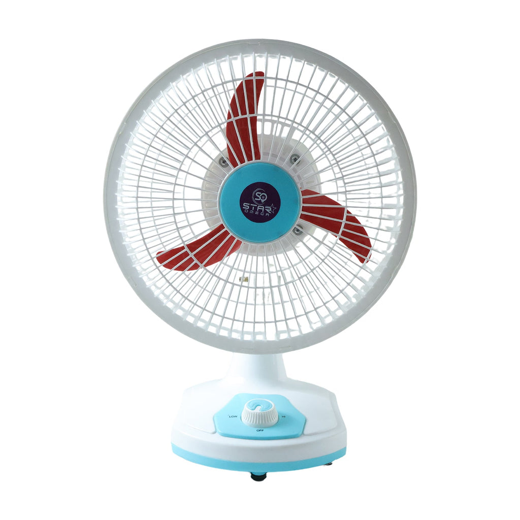 Rechargeable Table Fan – Portable with LED Light & Dual Power