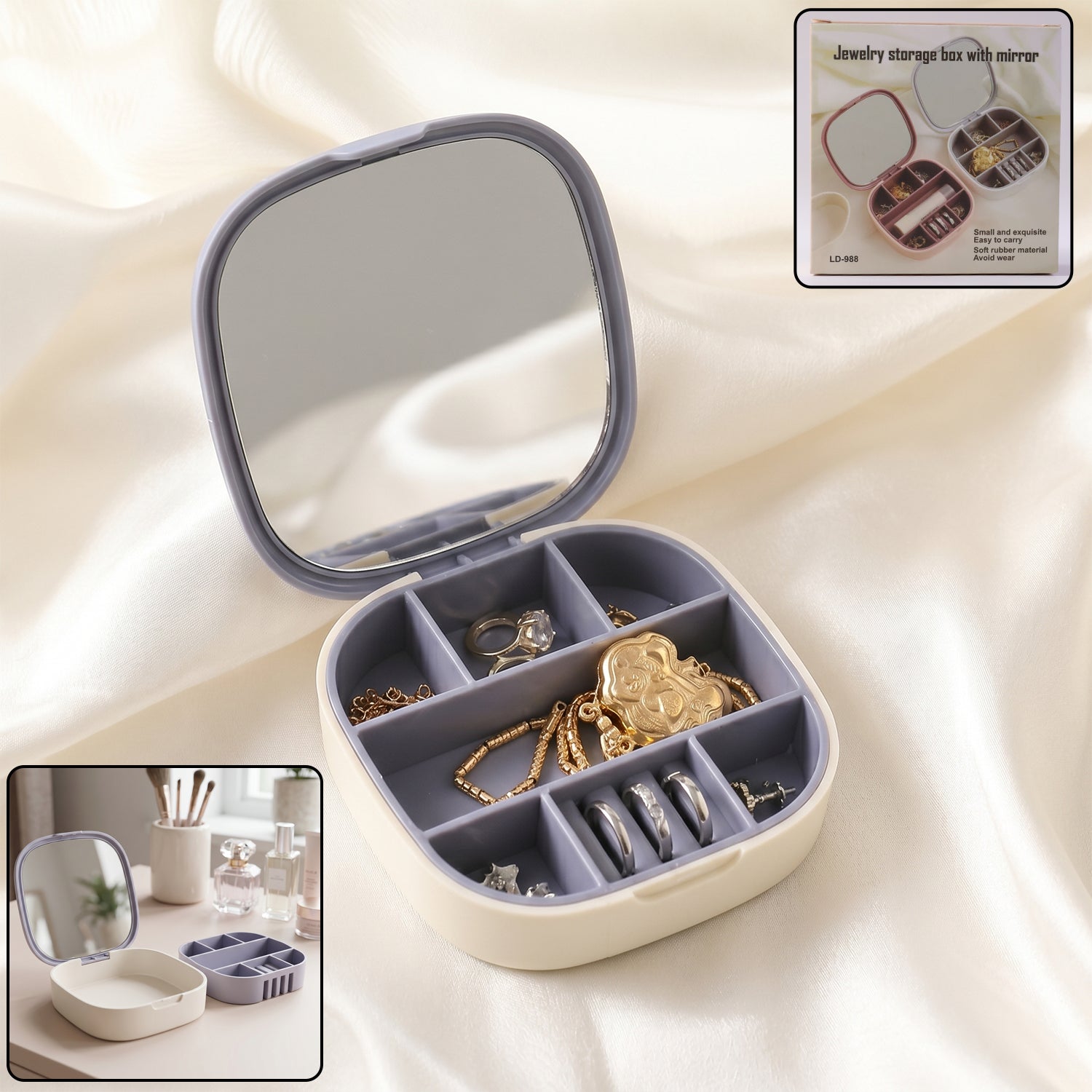 Plastic Jewelry Storage Box Ð Compact & Travel-Friendly Organizer