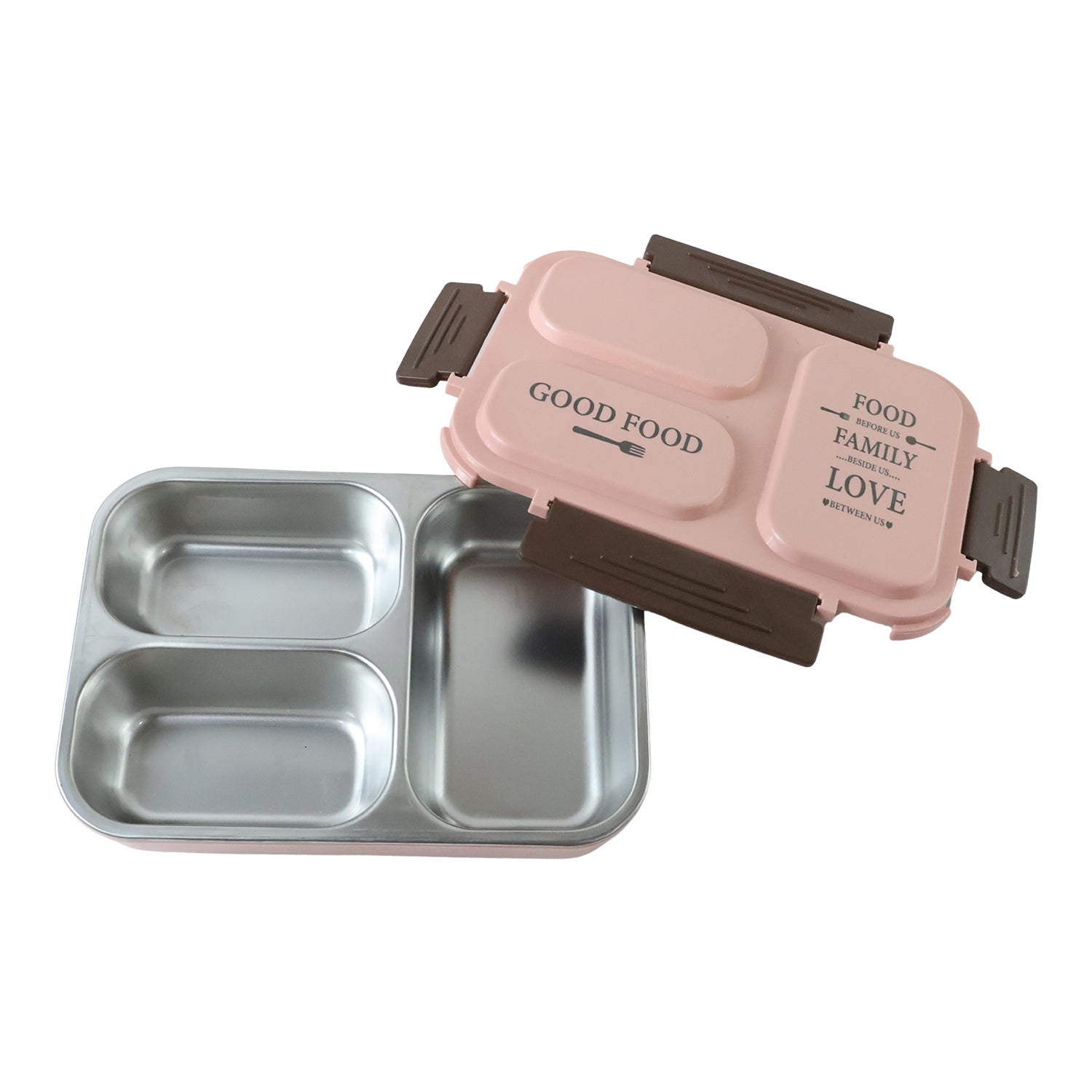 3-Compartment Stainless Steel Lunch Box – Leak-Proof & Durable