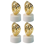 Golden Leaf LED Candles – Set of 4 Flameless Decorative Lights