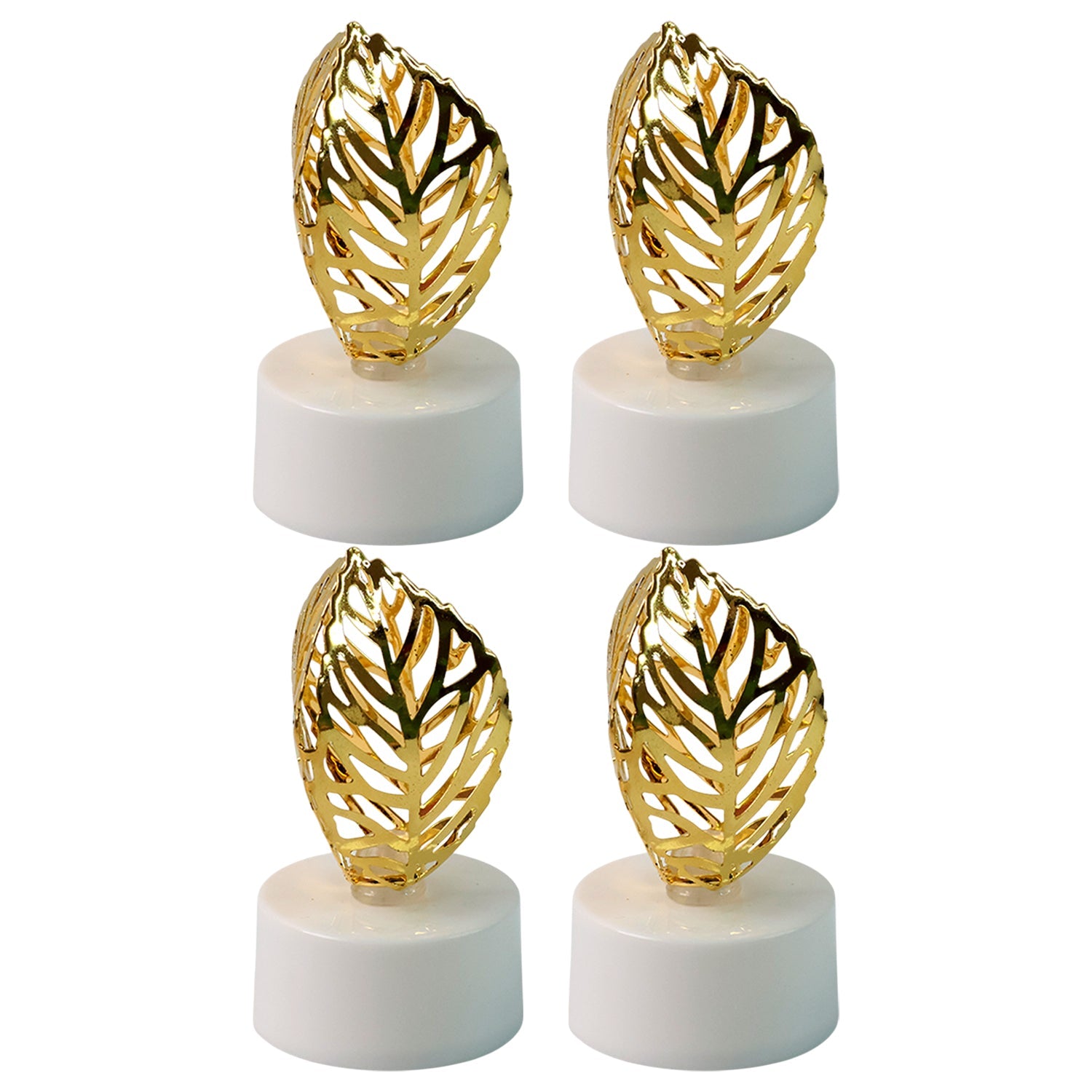 Golden Leaf LED Candles – Set of 4 Flameless Decorative Lights