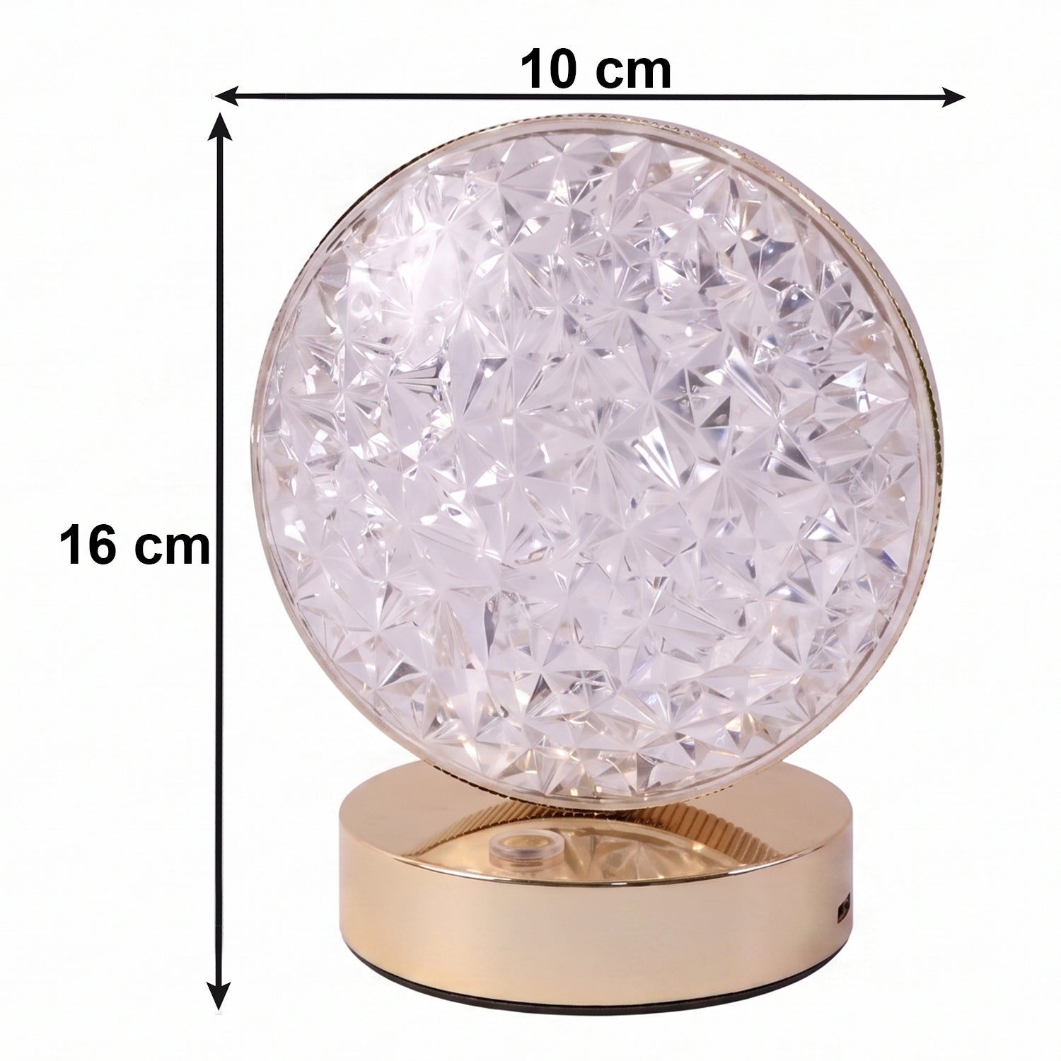 Round Crystal LED Table Lamp Ð Dimmable Touch & USB Rechargeable