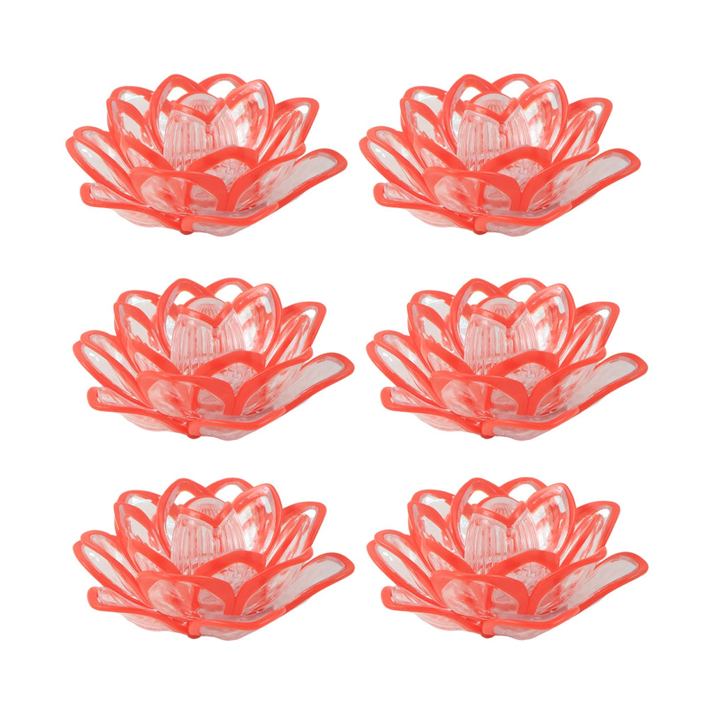 Lotus Shaped LED Flameless Candles – Set of 6 Decorative Lights