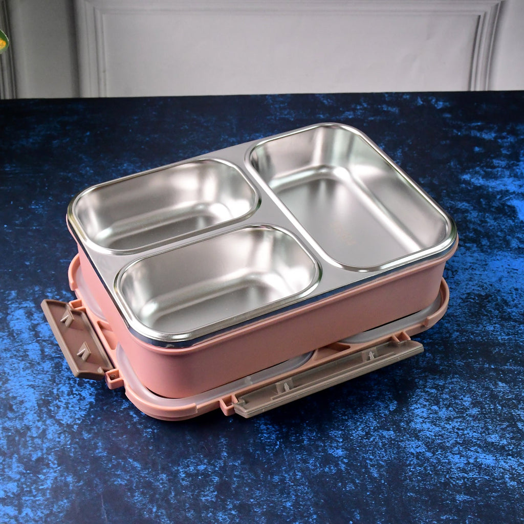 Stainless Steel Lunch Box – Premium 3-Partition Leakproof Tiffin