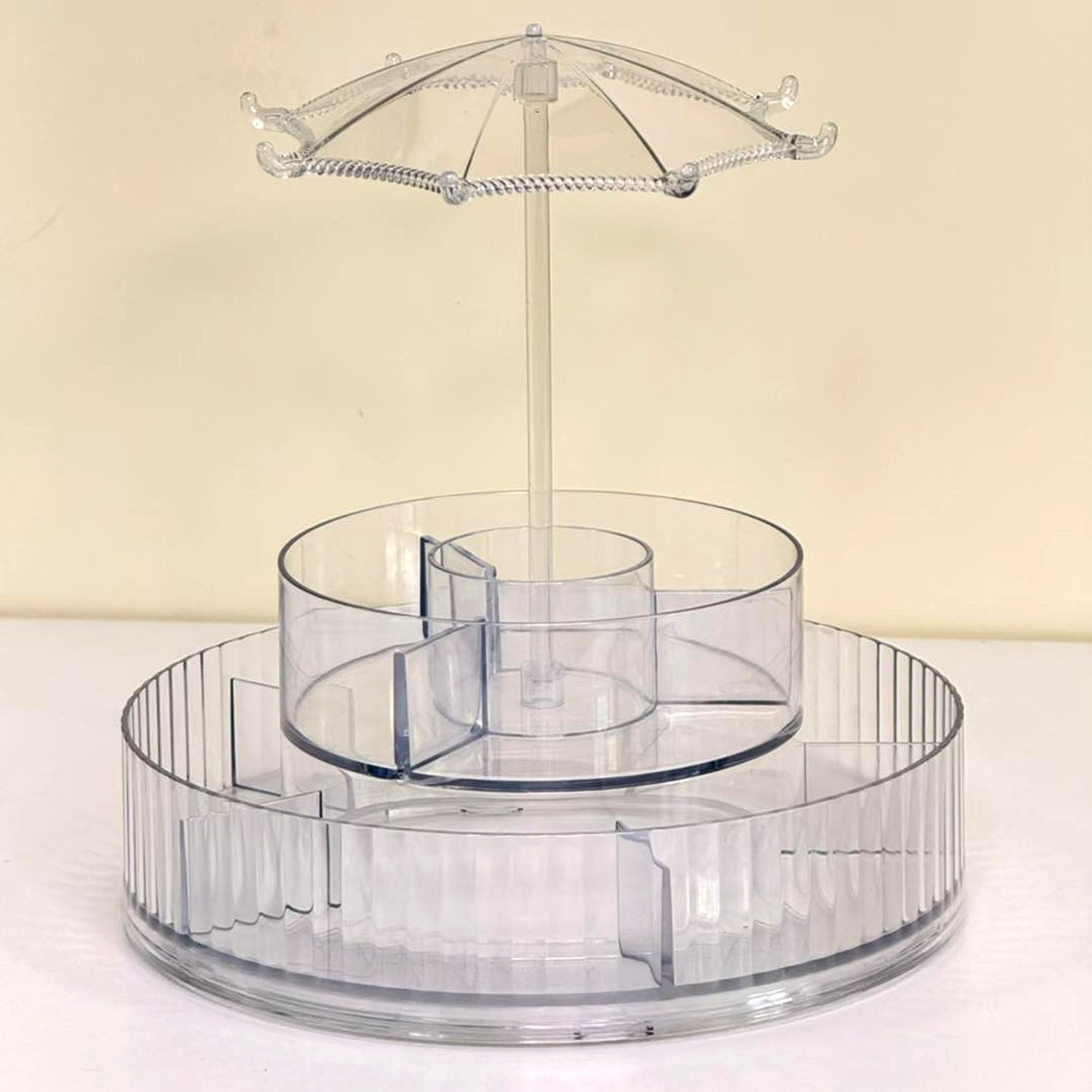 Rotating Makeup Organizer Stand – 360° Multi-Layer Vanity Storage