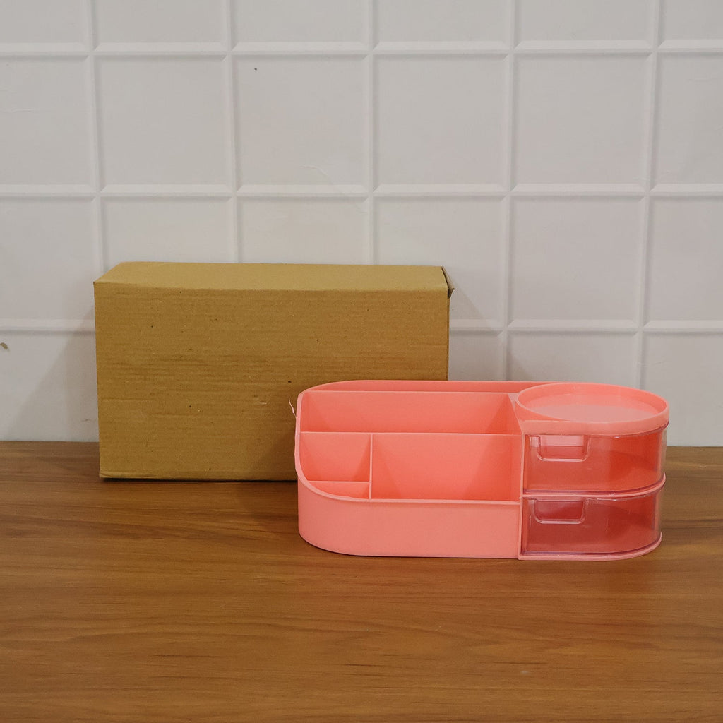 Multipurpose Makeup Organizer – Space-Saving with Drawers & Brush Holder