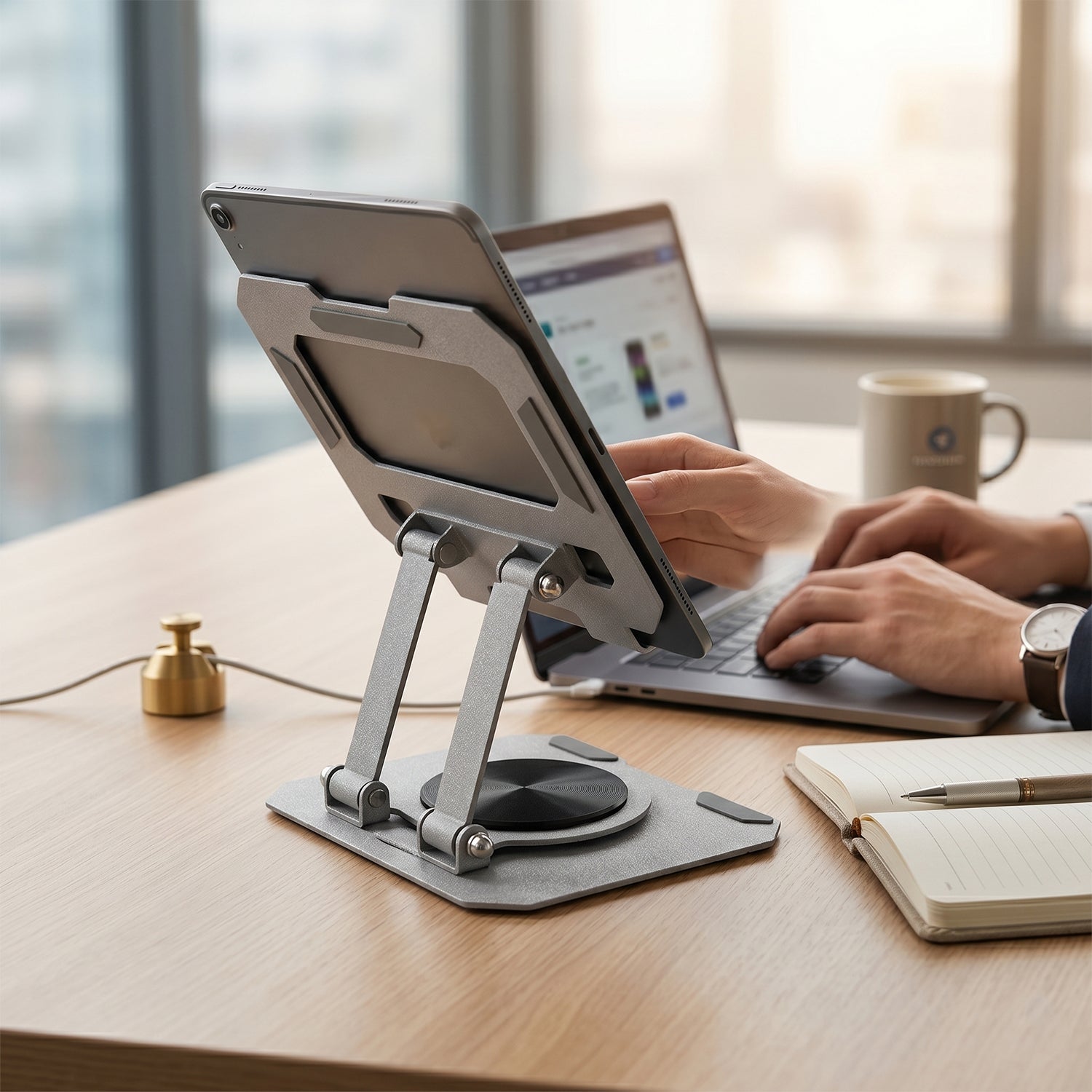 Foldable Metal Phone & Tablet Stand Ð Adjustable & Portable Desktop Support