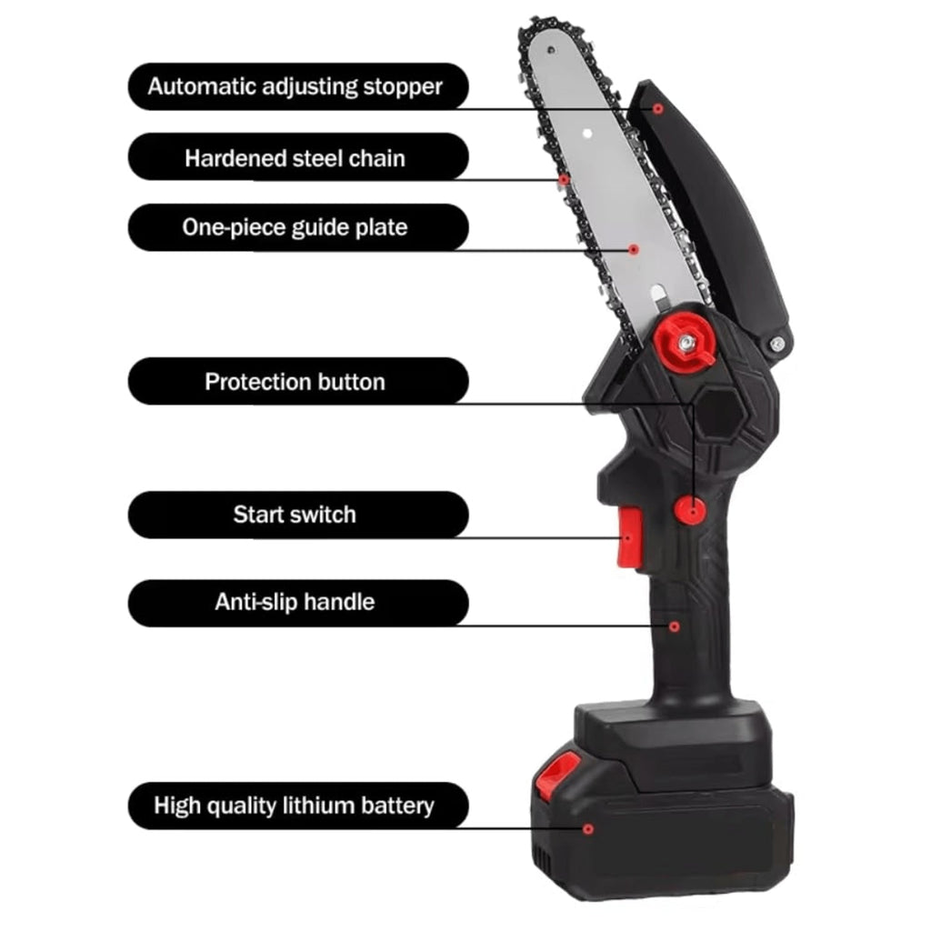 Mini Electric Chainsaw – Cordless Rechargeable Handheld Cutter